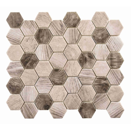 Andova Tiles Terrain 2 x 2 Glass Honeycomb Mosaic Wall  Floor Tile SAM-ANDTER262